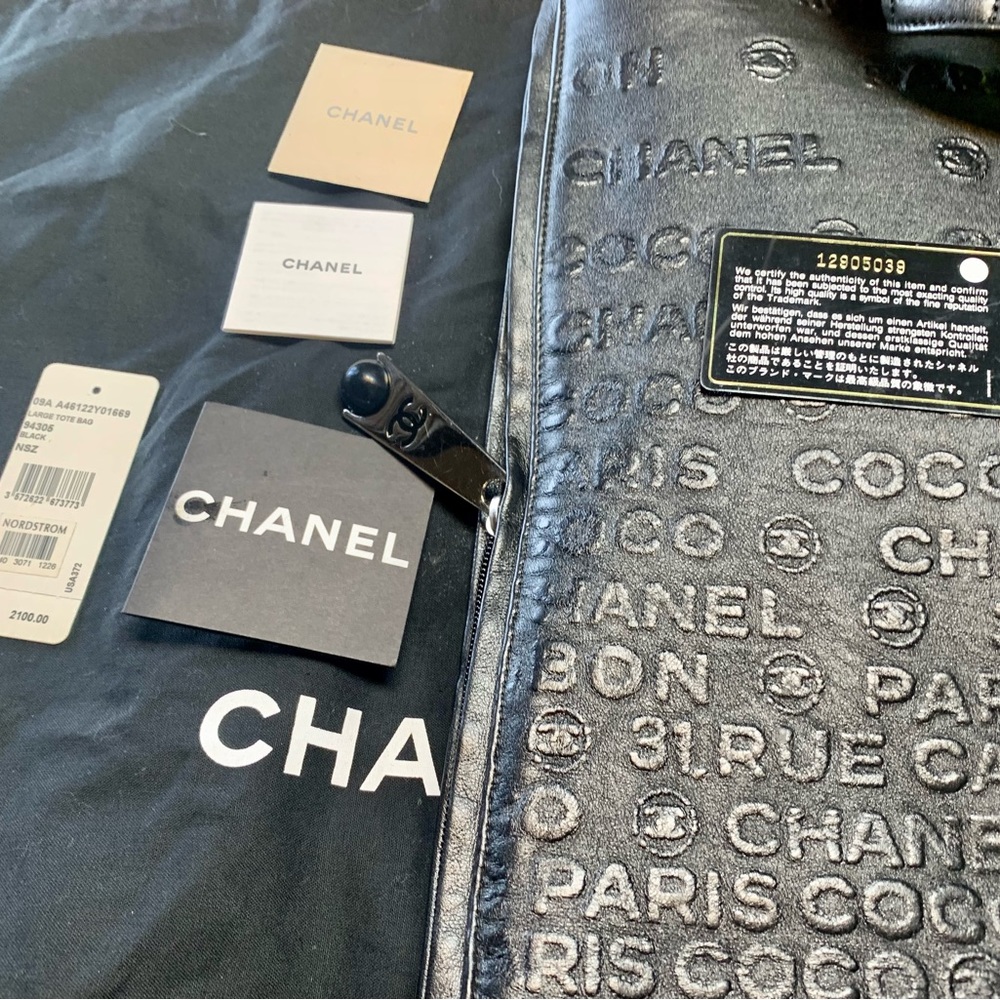 CHANEL Authentic NWT large tote rue 31 cambon Paris black leather